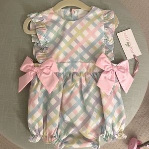 NWT - Cecil and Lou Pastel Bow bubble - 9months